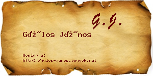 Gálos János névjegykártya