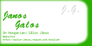 janos galos business card