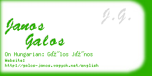 janos galos business card